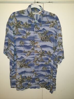 Campia Moda 100% Rayon Short Sleeve Button Up Shirt Men's sz XL.